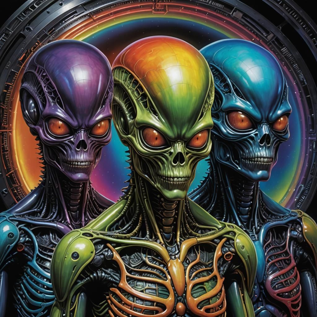 Alien Anatomy Diagram in Giger Style