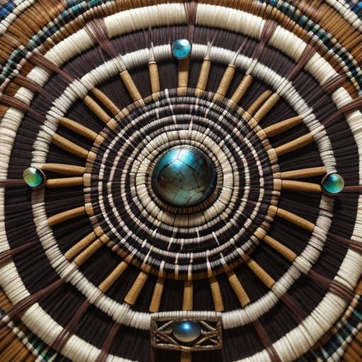 Mi'qmaq Weaving Baskets with Labradorite and Abalone