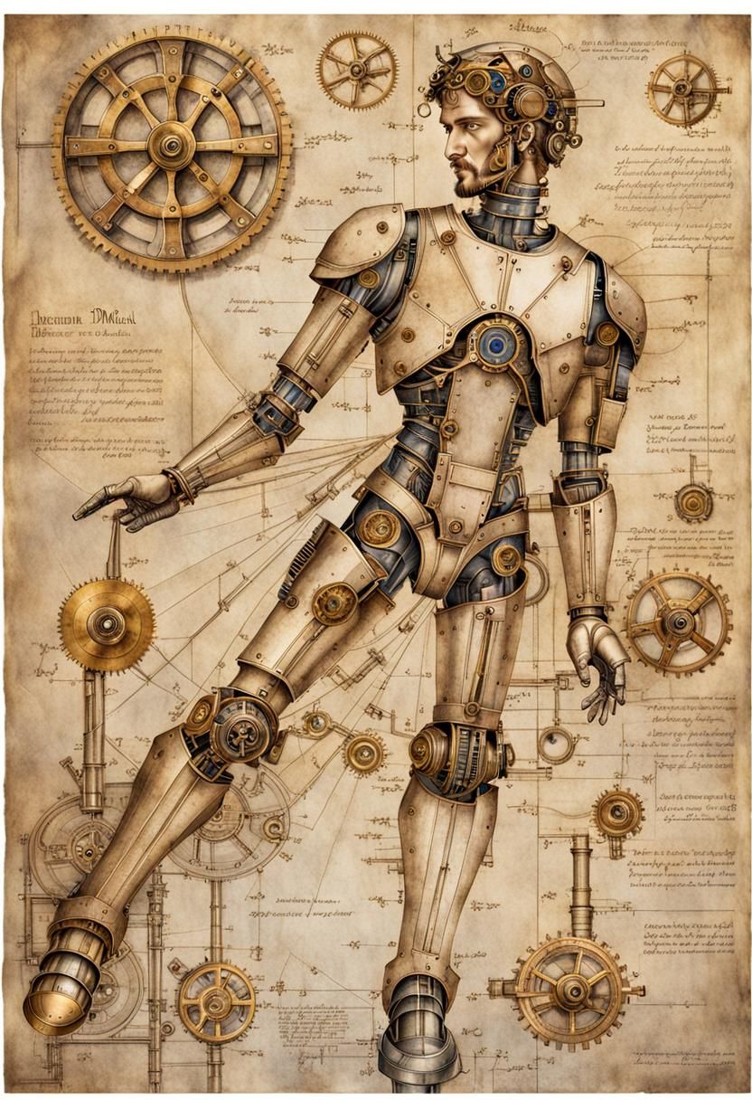 Epic Cinematic Blueprint of a Mechanical Marvel in Da Vinci'...