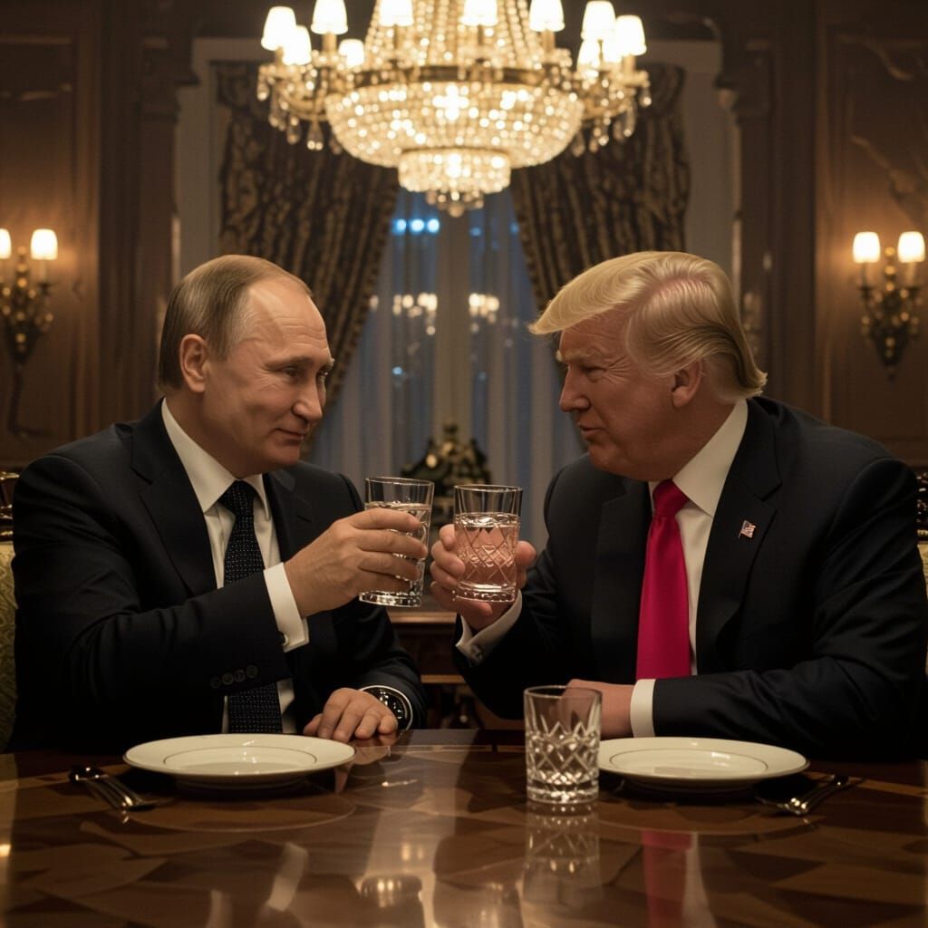 Putin and Trump Share Vodka in Opulent Room