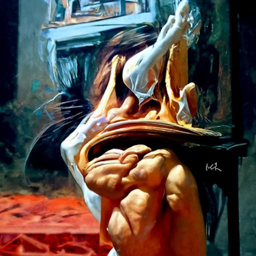 Frustration: An Oil Painting Inspired Concept