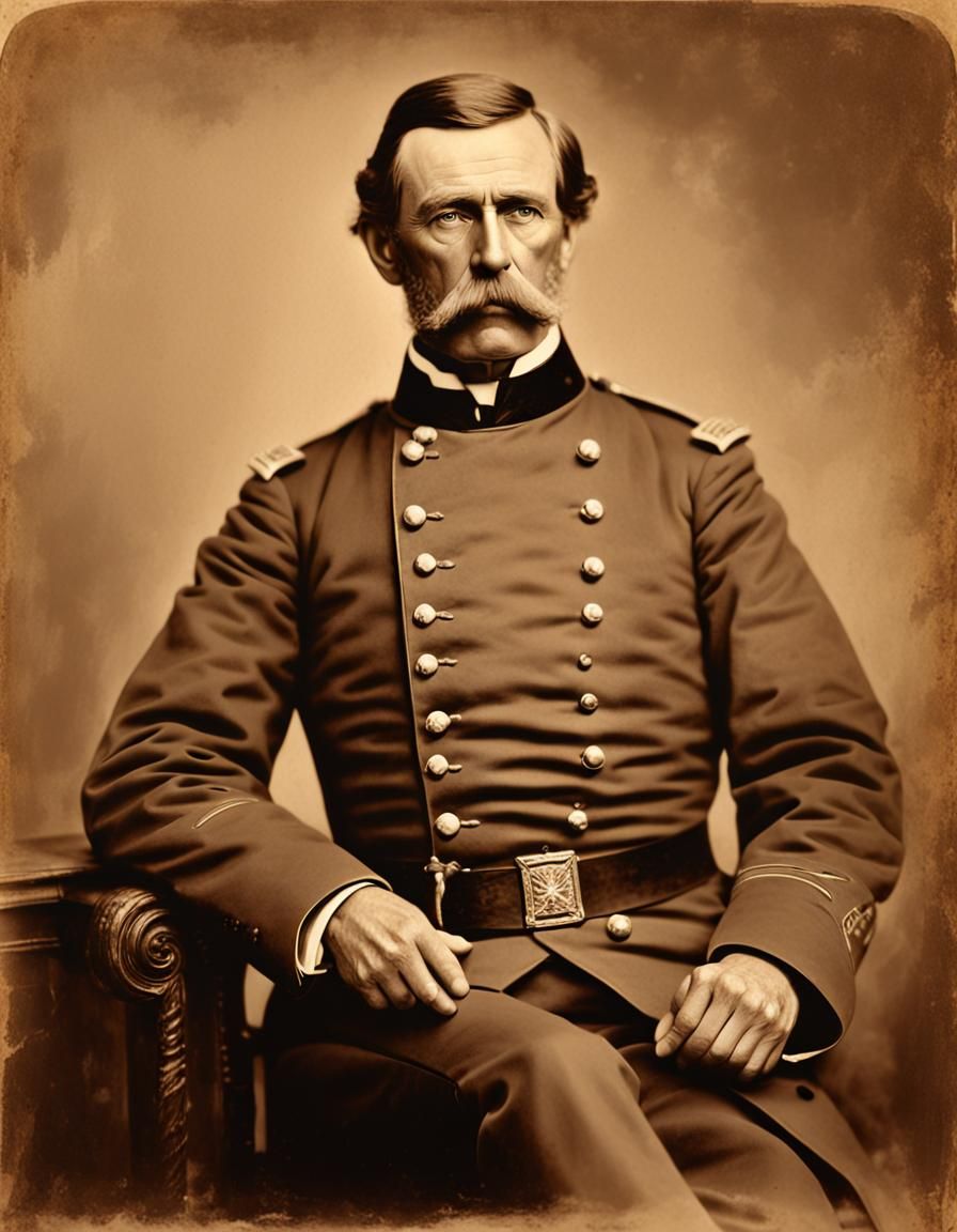 19th Century Confederate Officer in Sepia Tone