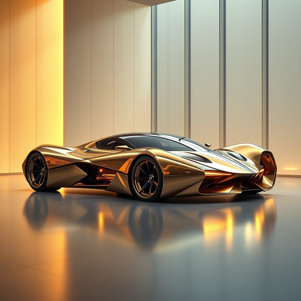 Futuristic Da Vinci Ferrari Car in Museum