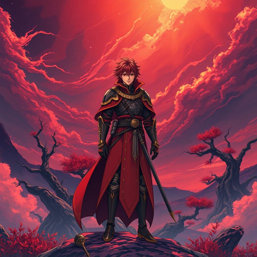 Crimson Legionnaire Stands Proud in Vibrant Anime-Inspired L...