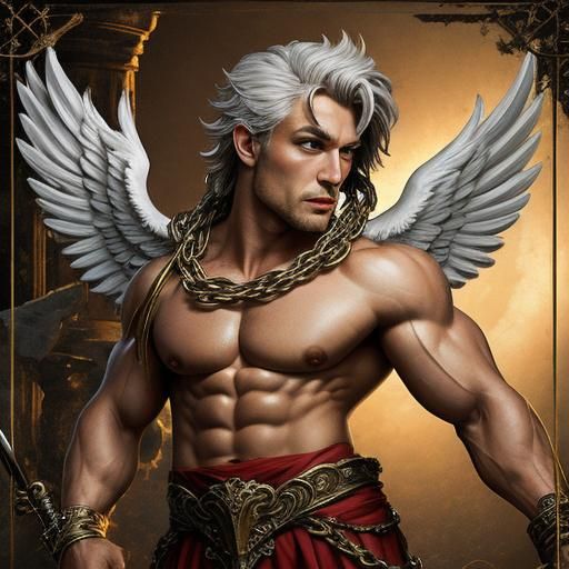 Young muscular cupid