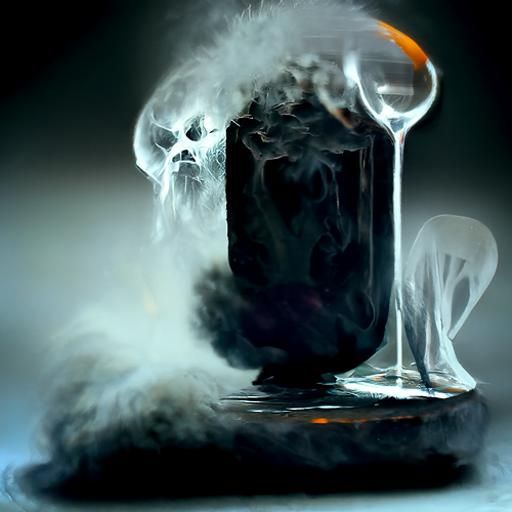 Sinister Smoke Flows From Dry Ice in Glass