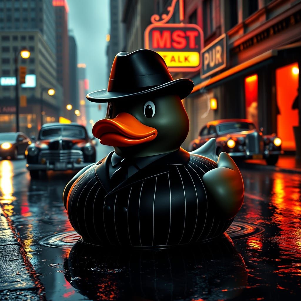 Rubber Duck in Film Noir City