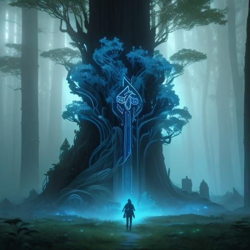 Mystical Being in Lush Forest: Fantasy Concept Art