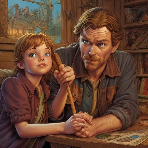 Pinocchio in Comic Book Art Style