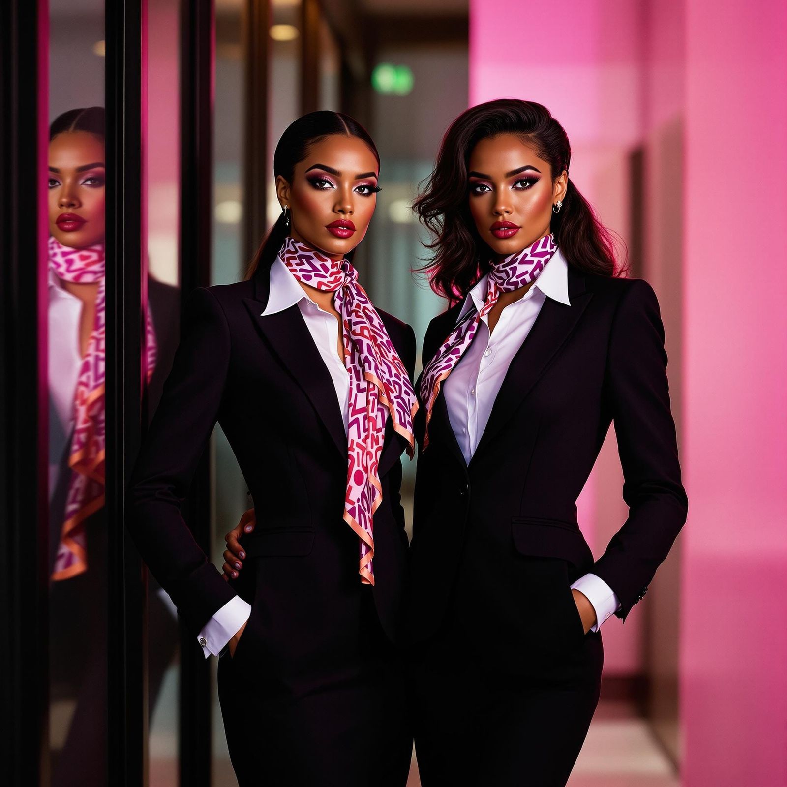 Elegant Businesswomen in Corporate Office, LaChapelle Style