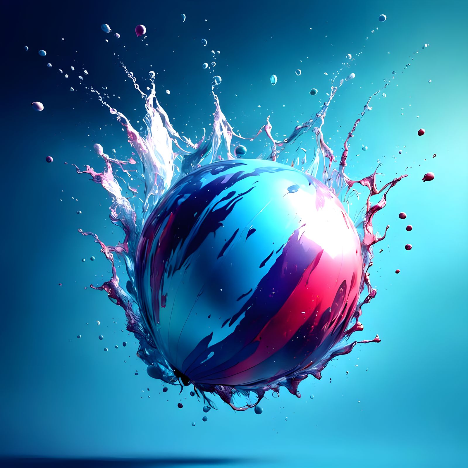 Surreal Splash Art Depicting Water Explosion