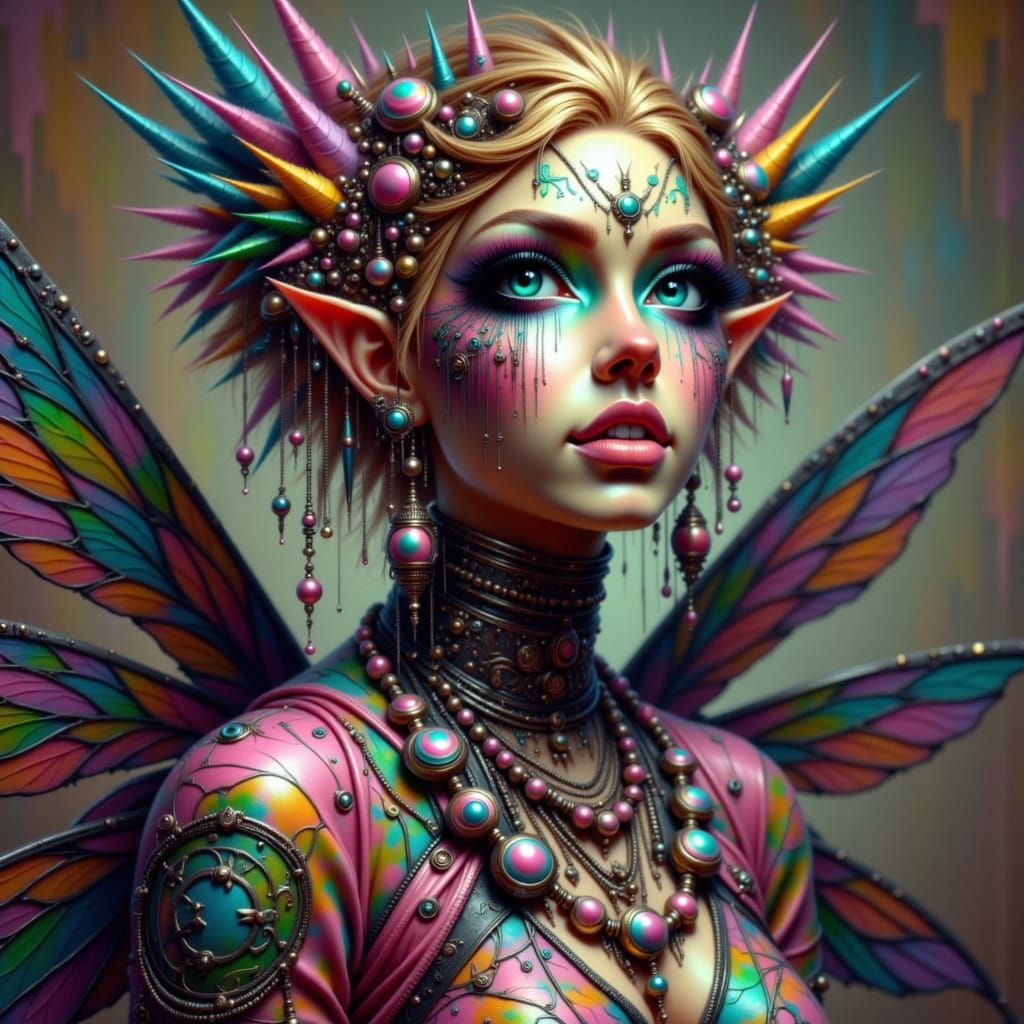 Hyperrealistic Woman in Futuristic Attire