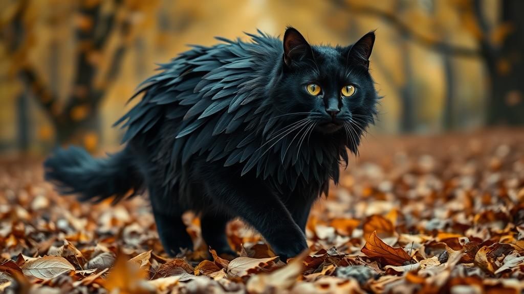 A black cat crow