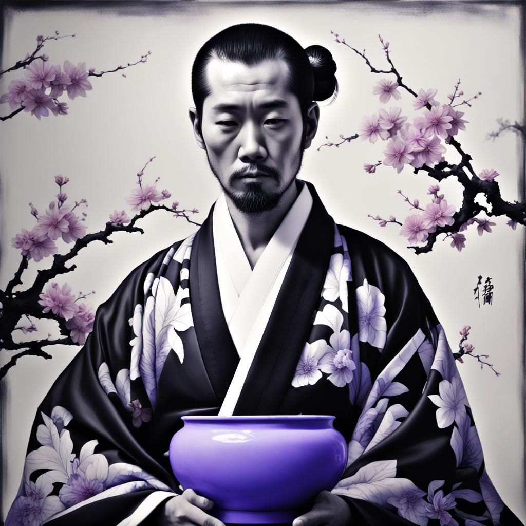 Kimono Portrait in Airbrush Style