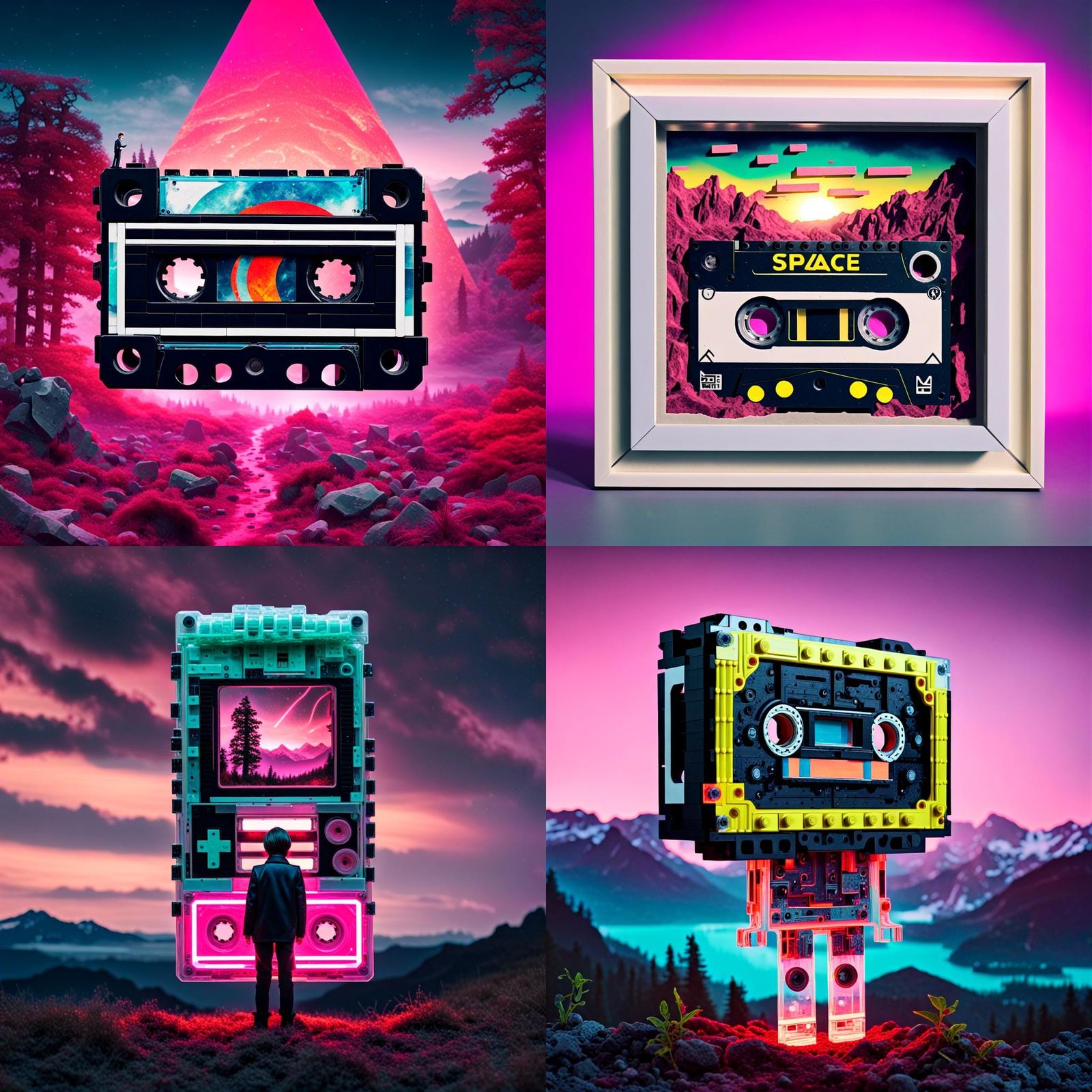 Cassette Futurism Collage of Steampunk and Fairycore