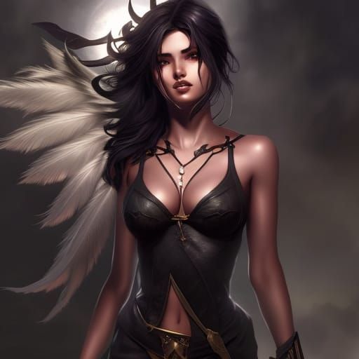 Dark-Haired Beauty in Dark Fantasy Concept Art