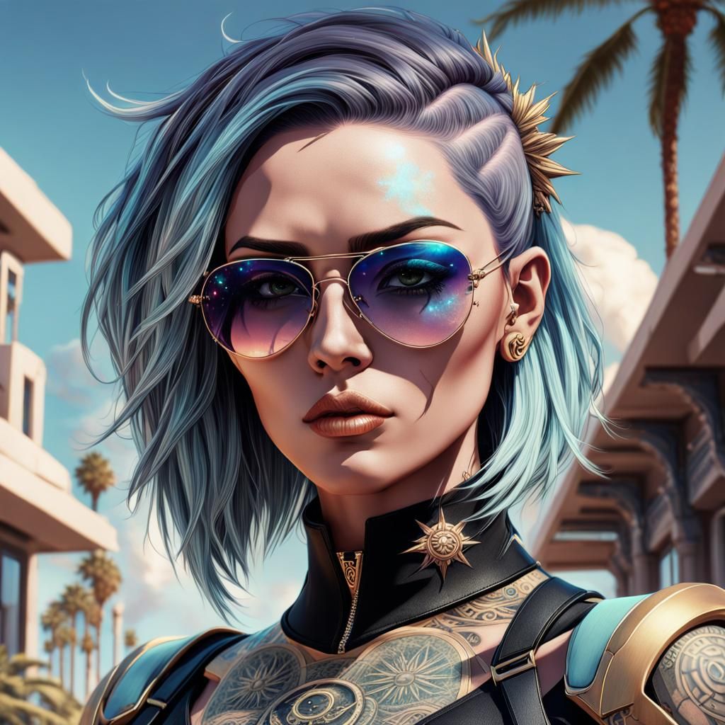 Gothic Woman with Tattoos in Renaissance Style