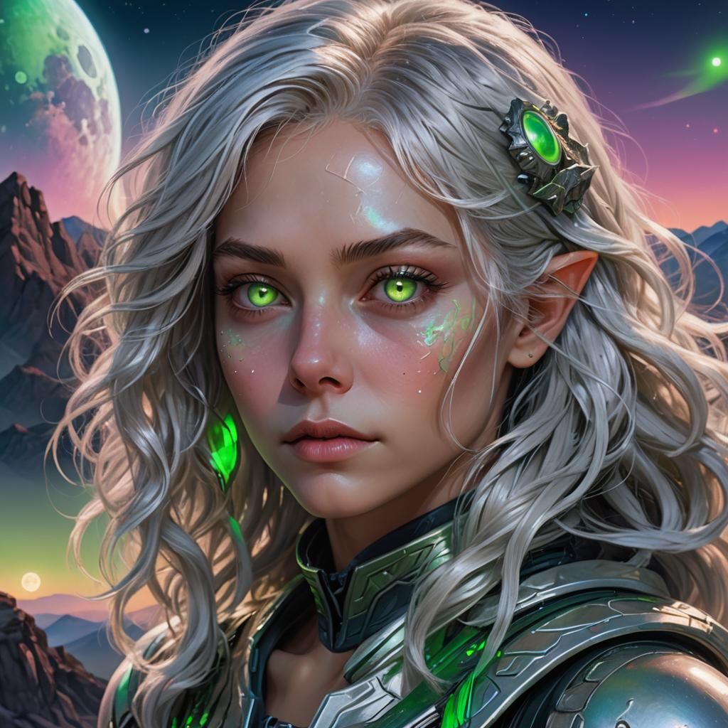 Alien Girl Portrait in Sci-Fi Digital Art