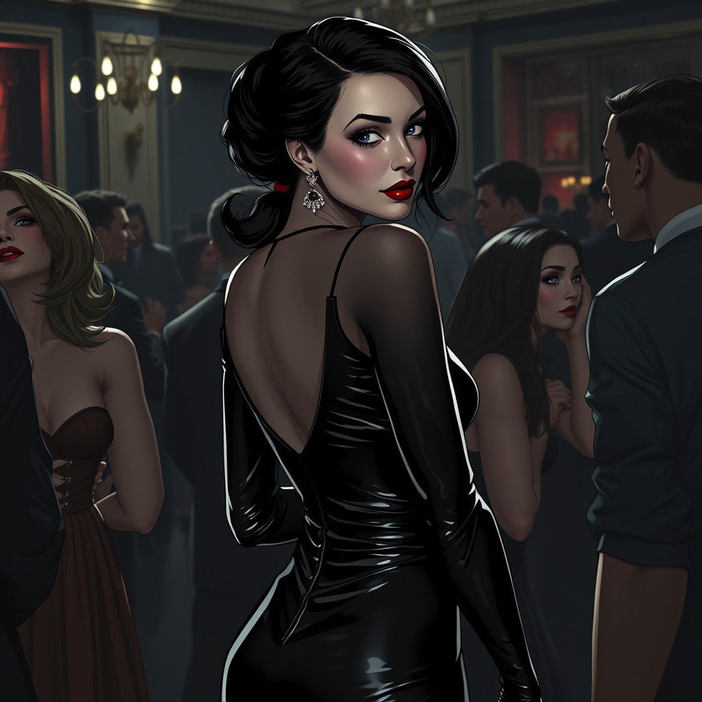 Elegant Vampire in a Dark, Gothic Ballroom