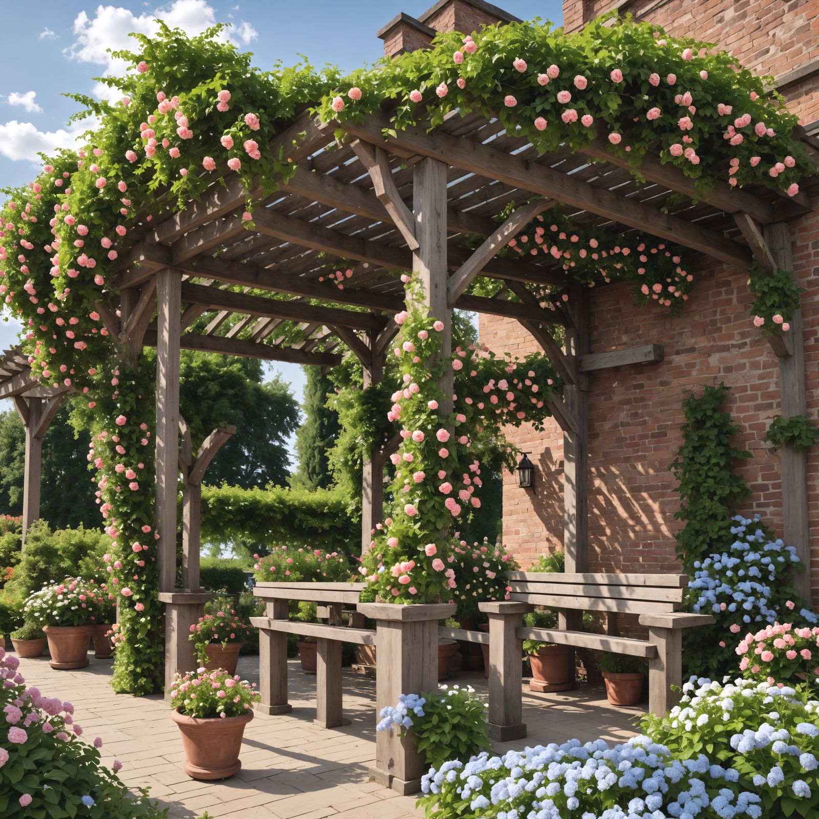 Vibrant Pergola in Hyperrealistic Detail