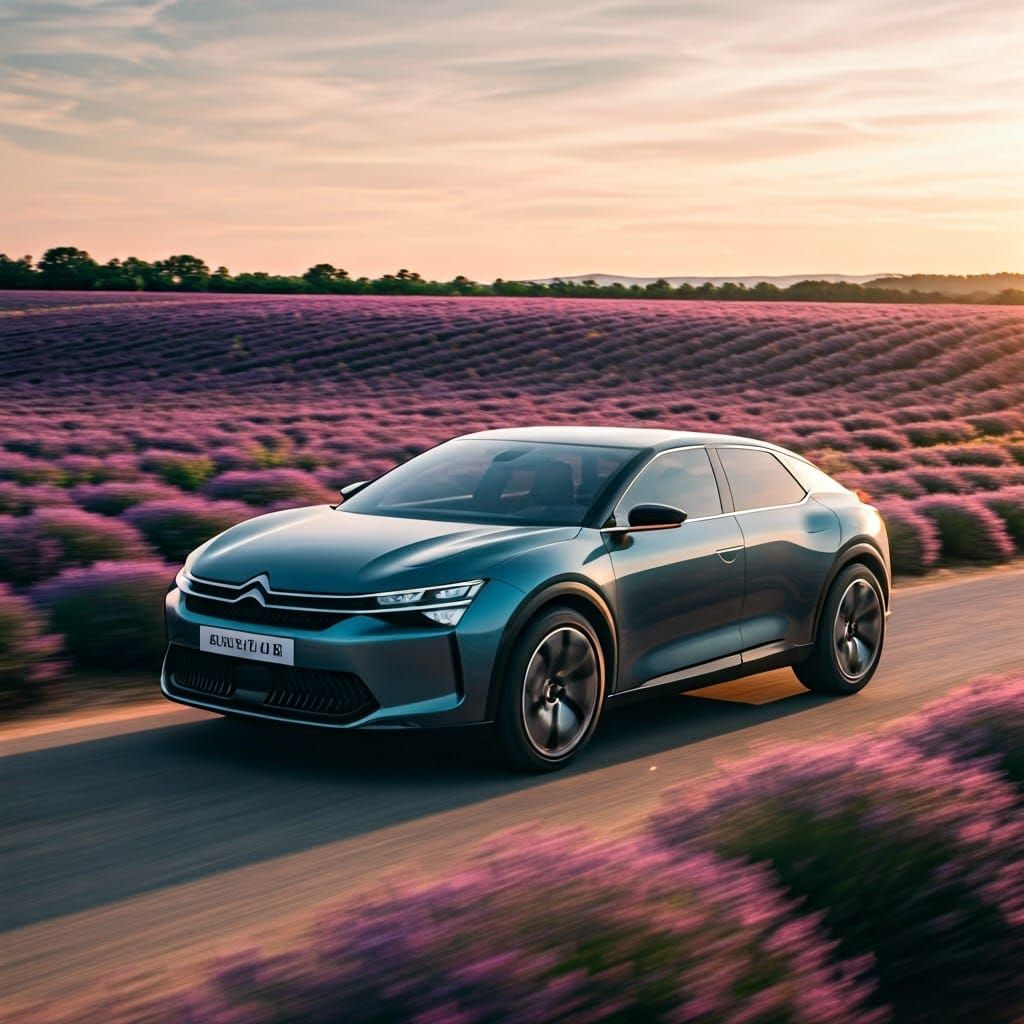 Futuristic Citroën GS Concept in Lavender Fields