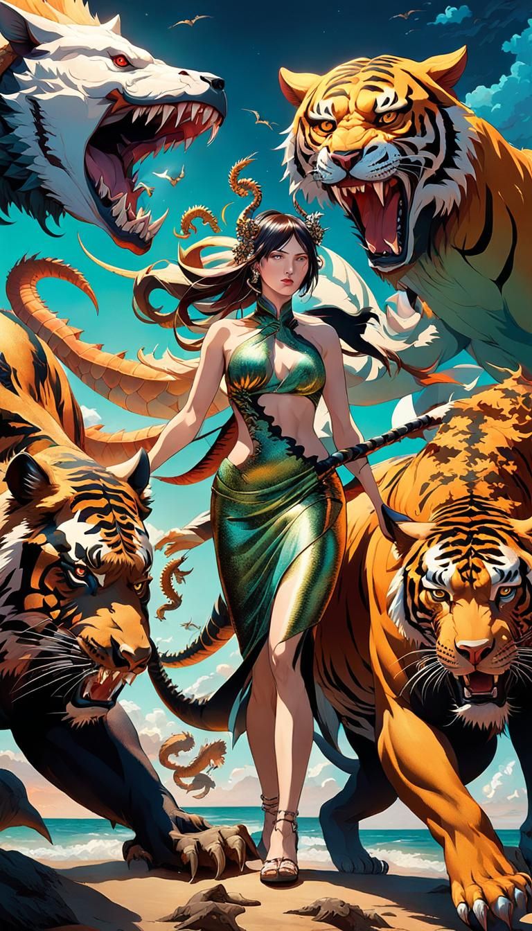 Anime Chimera Woman in Studio Trigger Style