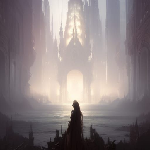 Hyperdetailed White Fantasy Art in Unreal Engine