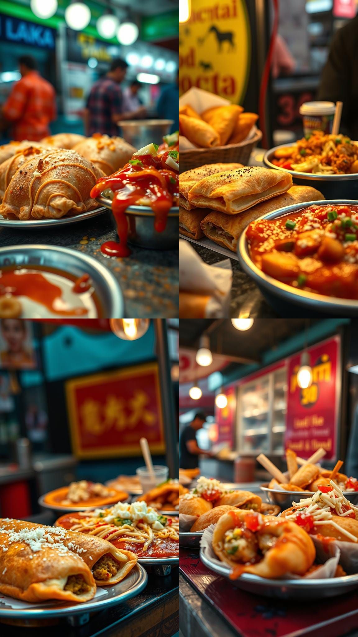 Appetizing Close-Up of Fuchka and Chotpoti Street Food