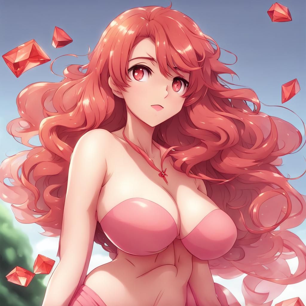 Anime Padparadscha Woman with Curvy Body