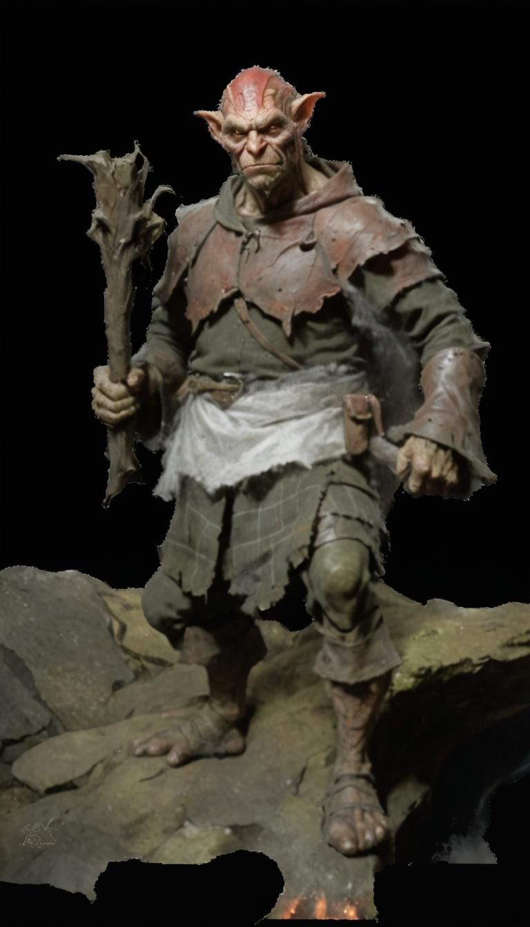 Scottish Redcap Goblin in Misty Highland Cave