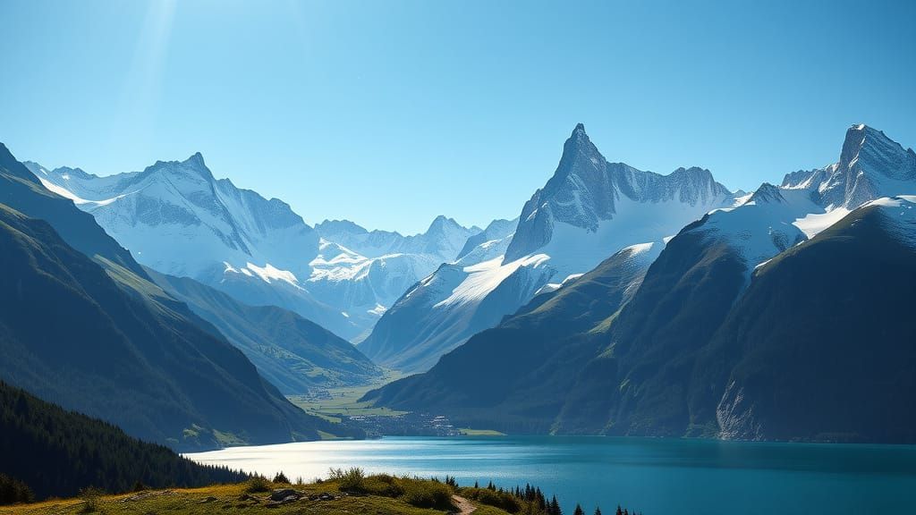 Breathtaking Swiss Alps Panorama from Interlaken
