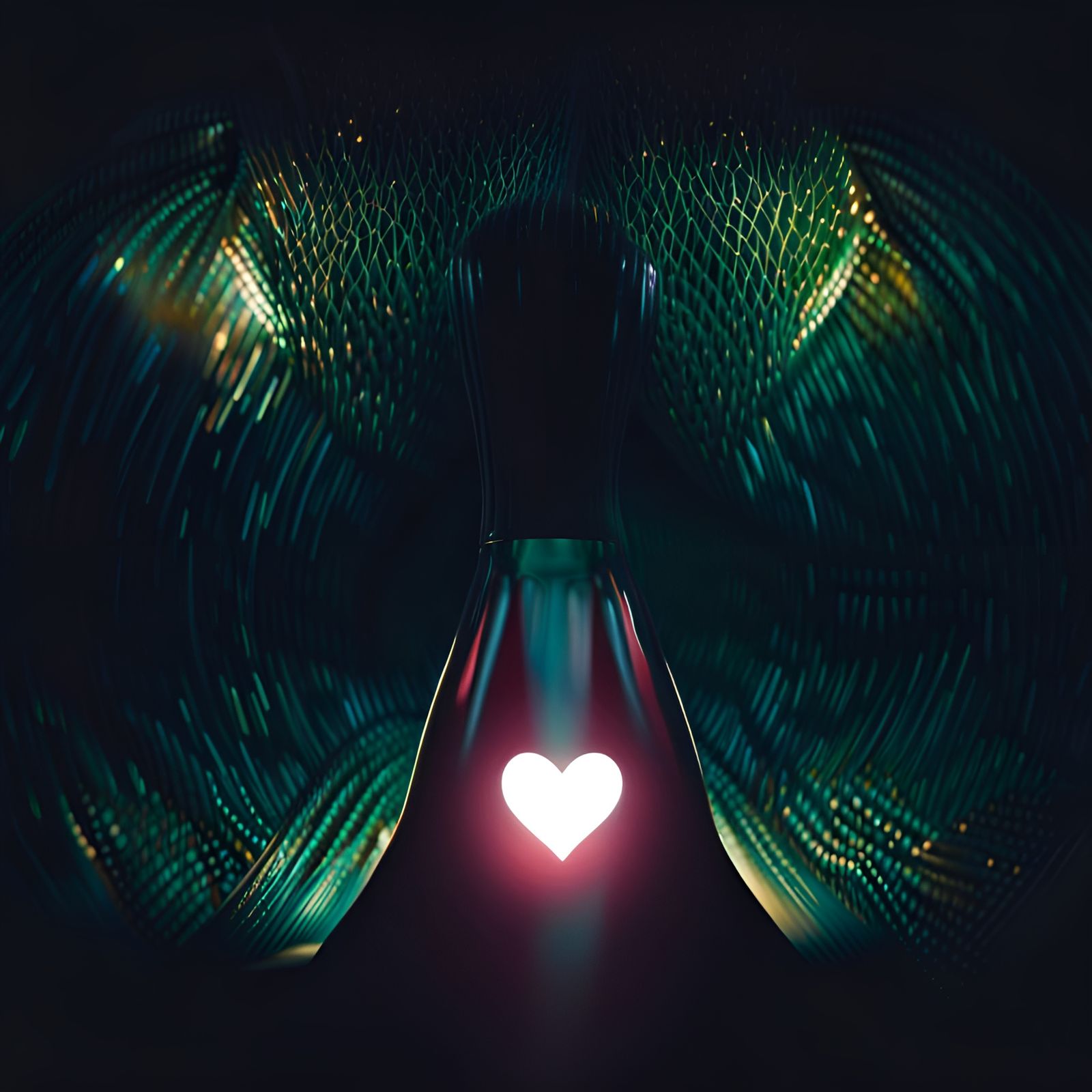 Heart Searching for Light in Glass Ball