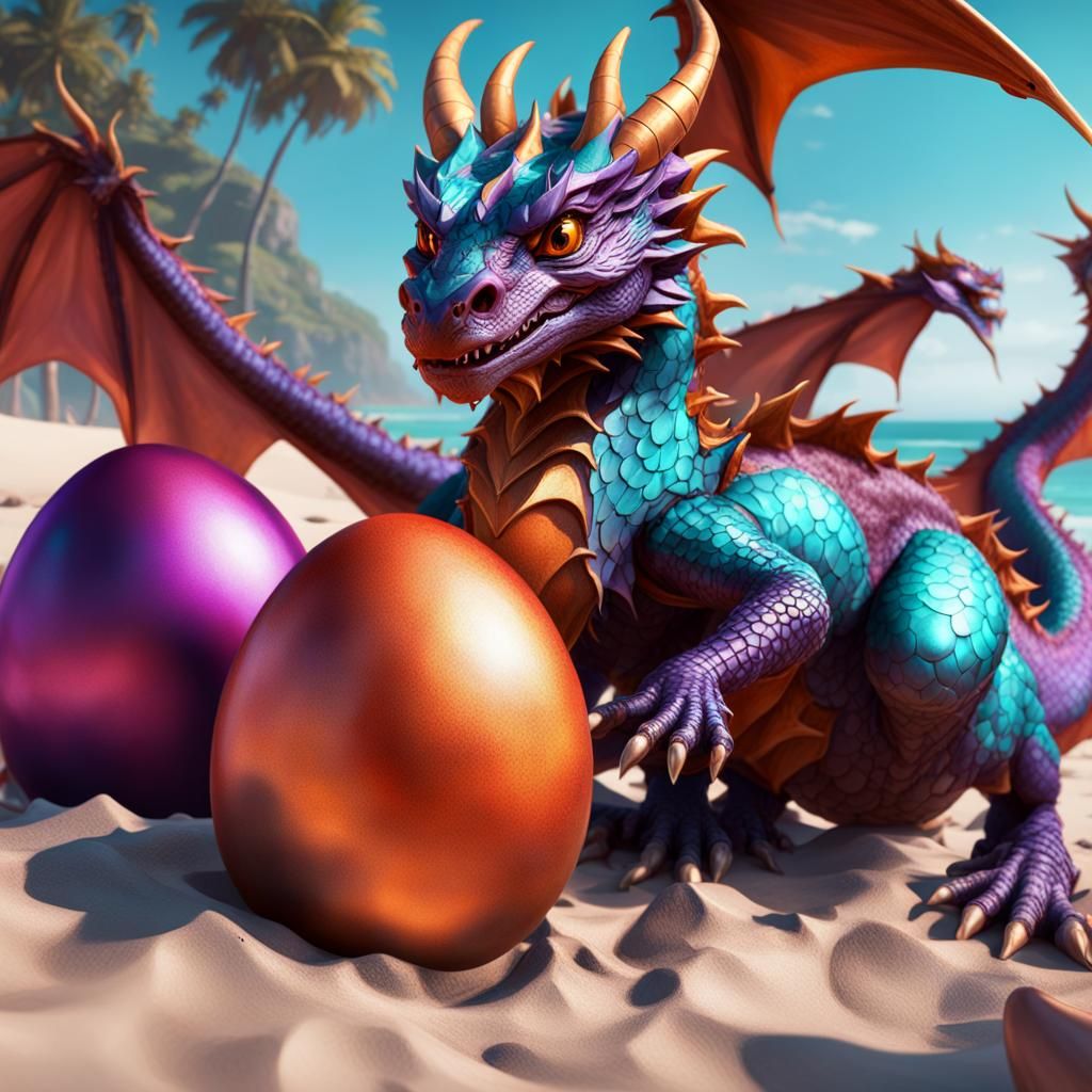 Baby Dragons Hatching: Hyperdetailed Concept Art