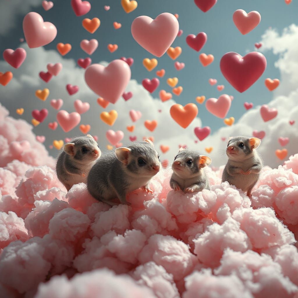 Whimsical Axolotis in a Vibrant Wonderland