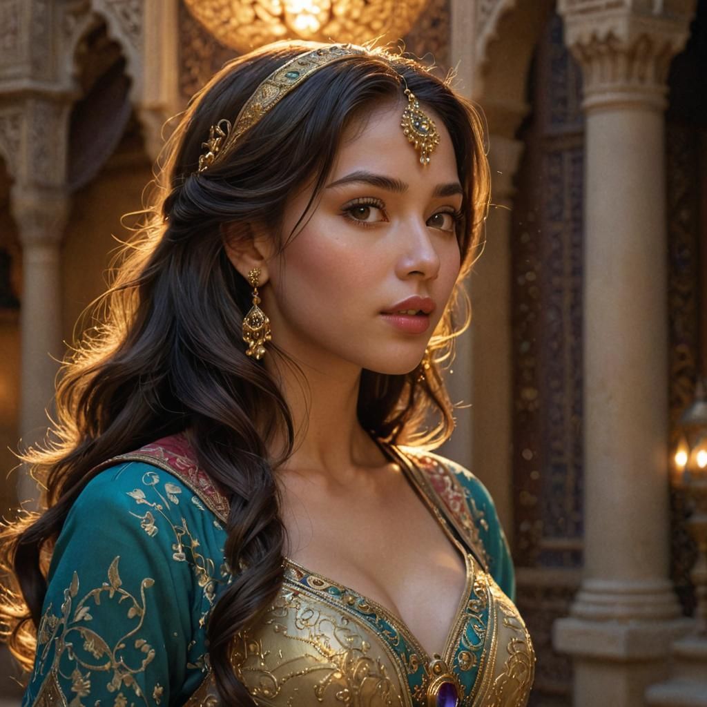Jasmine in Agrabah: A Hyper-Realistic Digital Portrait