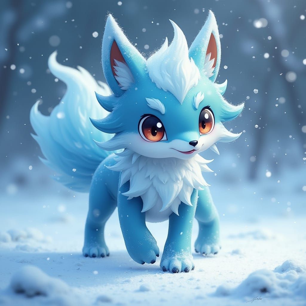 Icy Canine Pokémon with Frosty Breath