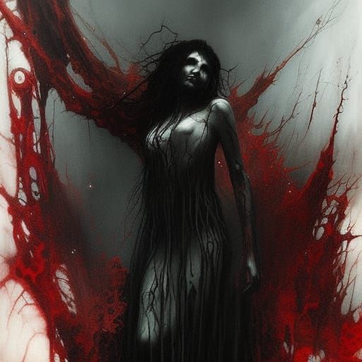 Ethereal Banshee Screaming on Irish Cliffside