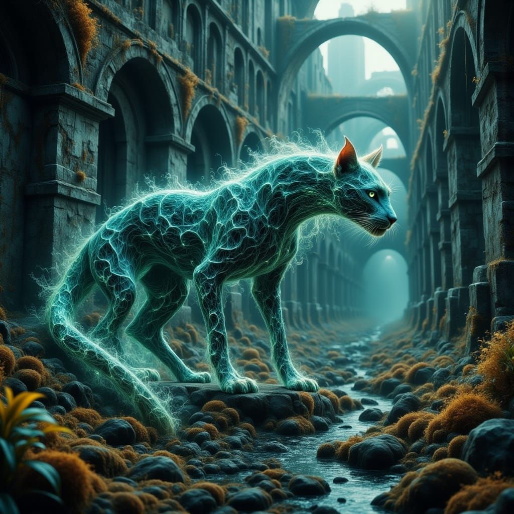 Ethereal Feline Stalker in Toxic Eden