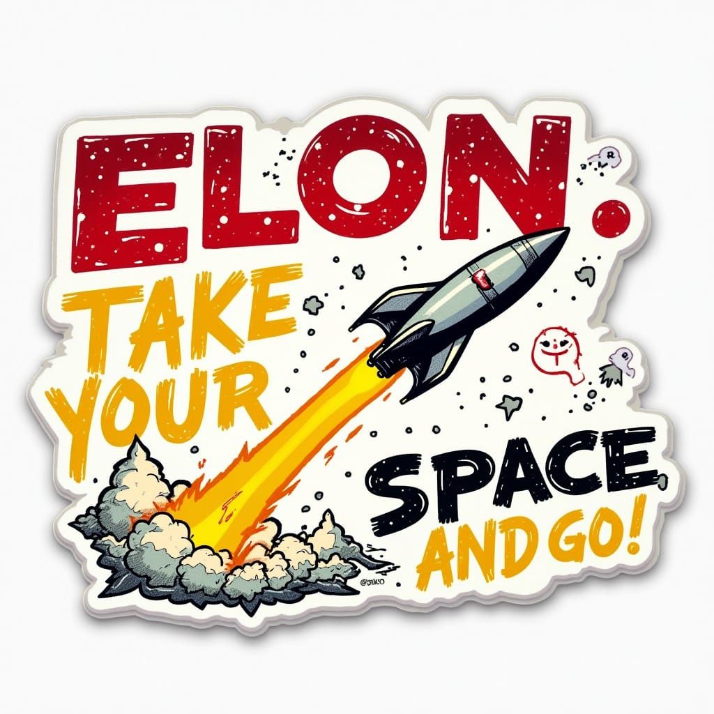 Rebellious Bumper Sticker Art in Graffiti Style with Stencil...