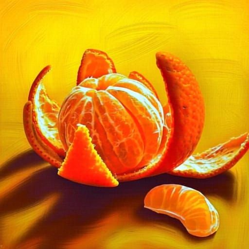 Vibrant Naartjie Fruit Still-Life in Digital Painting Style