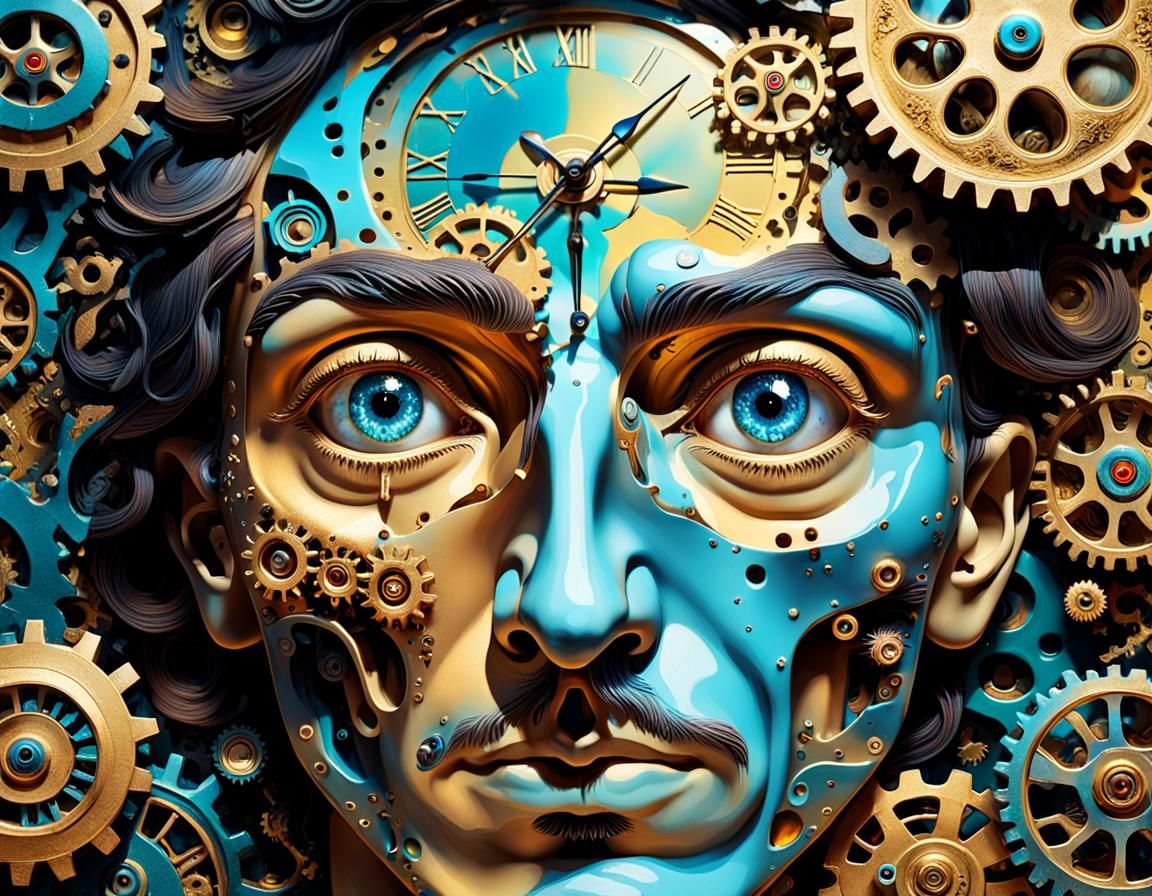 Surreal Face Reveals Chaotic Thoughts