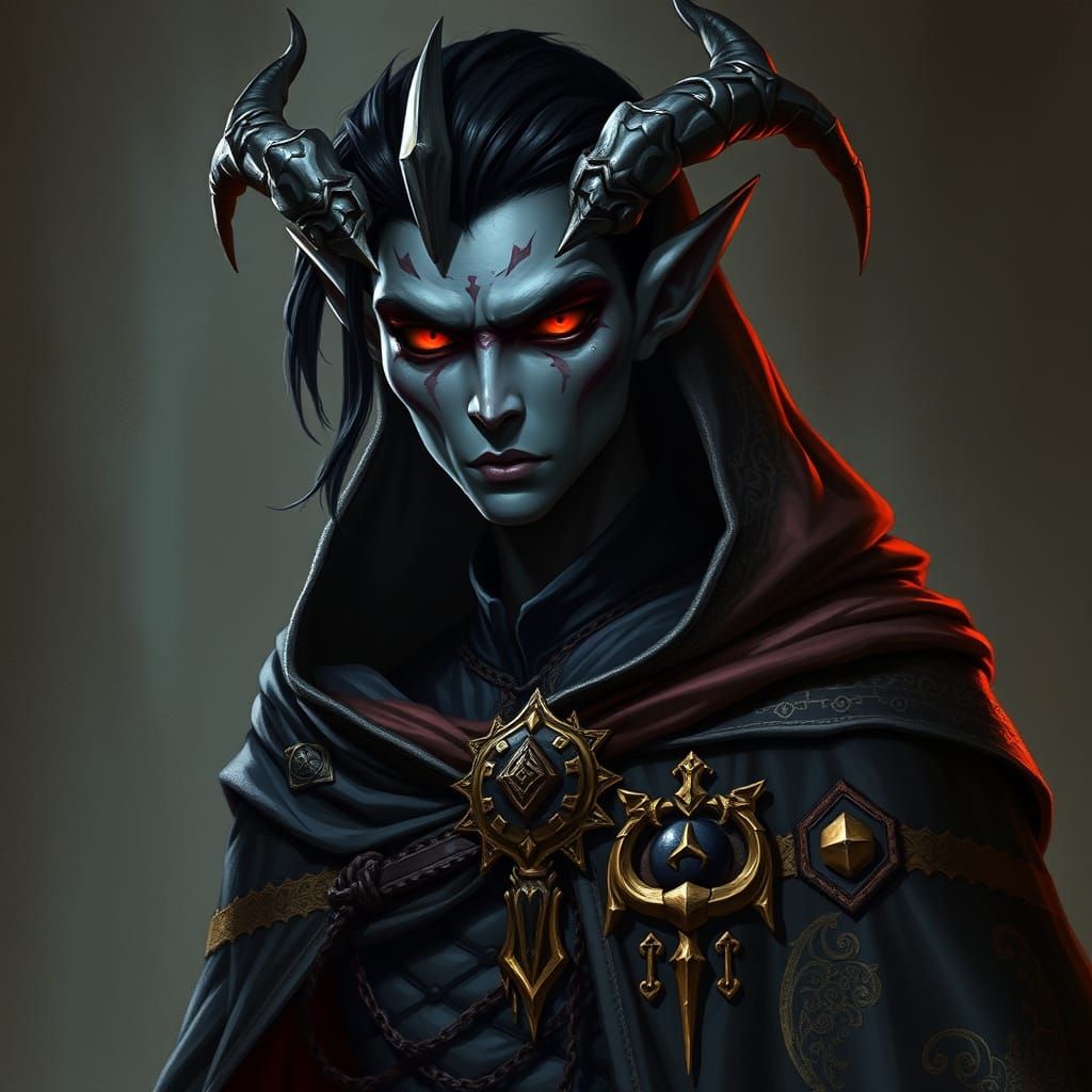 Drow Noble in Piwafwi Cloak as Fantasy Art