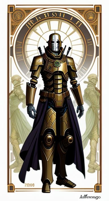 Warforged Robot in Art Nouveau Style