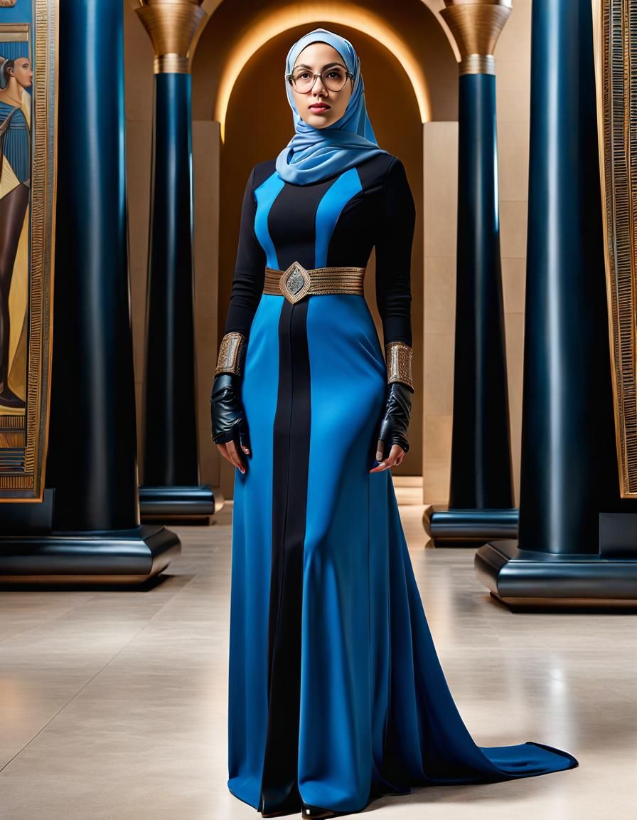 Detailed Portrait of Egyptian Athlete in Art Museum