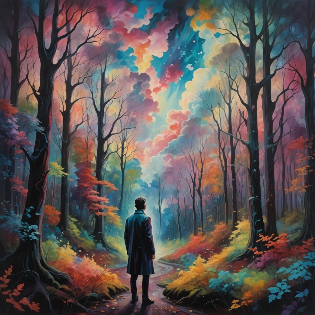 Surreal Forest Dreamscape with Ethereal Light