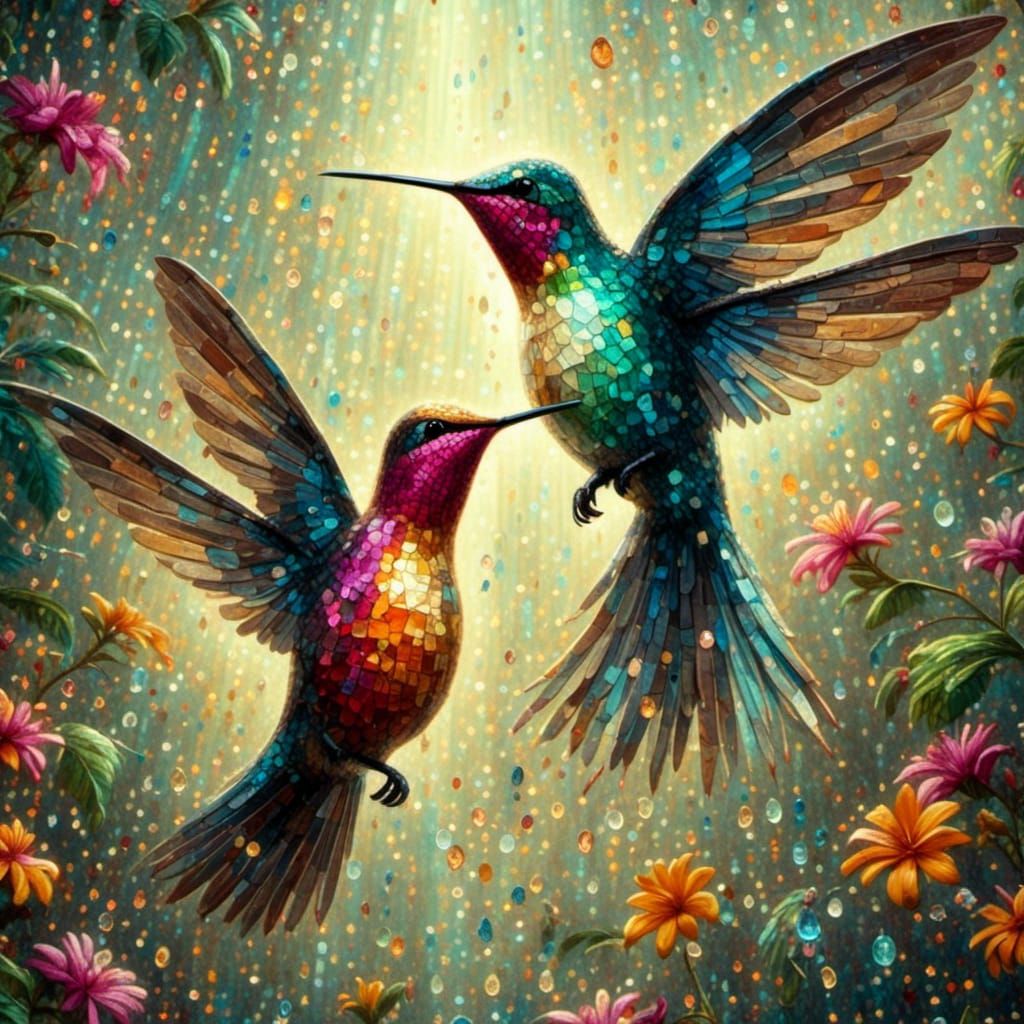 Sparkling Hummingbirds in Flight: Sharp Photographic Detail