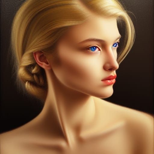 Hyperrealistic Portrait of a Blonde Woman
