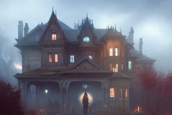 Spectral Haunted House, Dark Fantasy Art