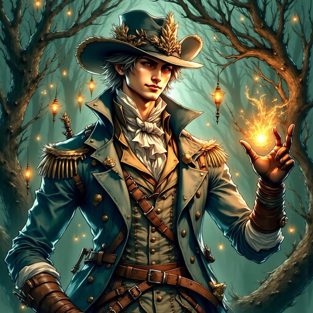 Charming Prince Lost in Enchanted Labyrinth Forest