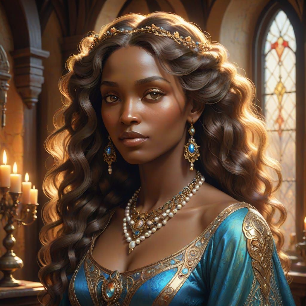 Elegant Pre-Raphaelite Fantasy Portrait